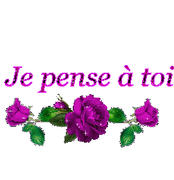 Gif animé je pense à toi fleurs
